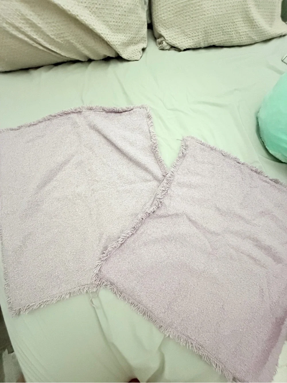 Soft Light Lavendar Fringe Throw Pillow Cases 20x20